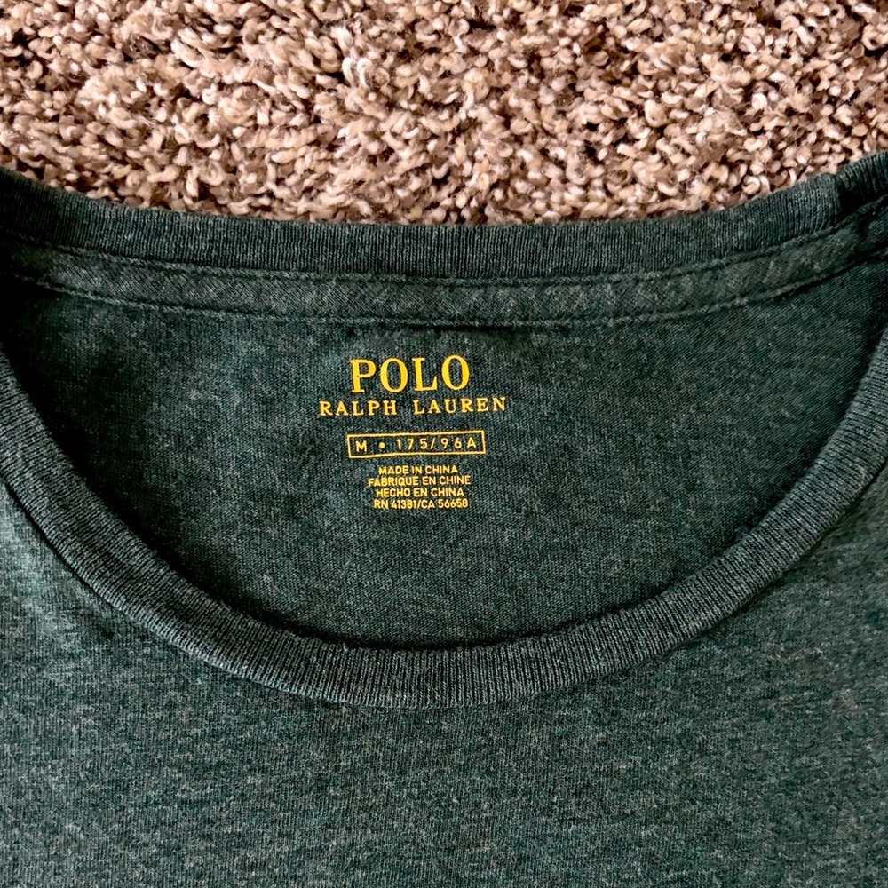Polo by Ralph Lauren Men's Forest Green Long Sleeve Tee 100% Cotton Size M - Picture 2 of 13